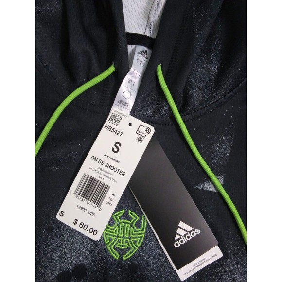 Adidas Mens Small Donovan Mitchell Short Sleeve Shooter Hoodie Sweatshirt HB5427 - Picture 3 of 9